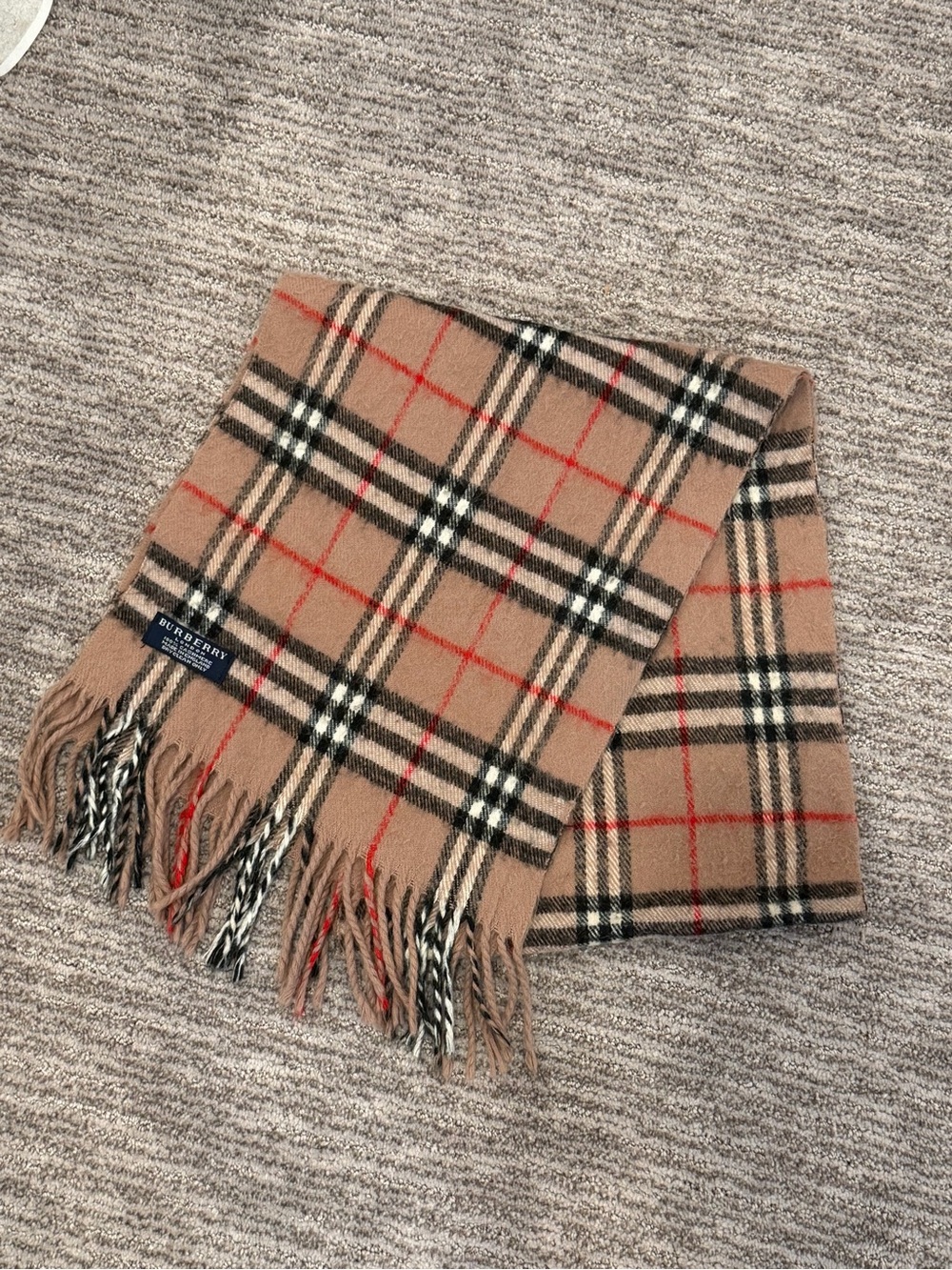 Authentic Burberry London 100% Cashmere Classic Check Scarf Made in England